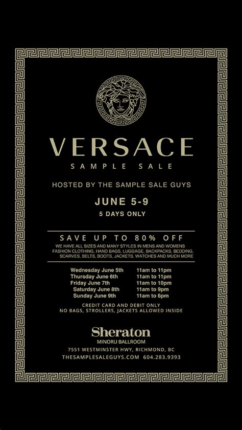 versace sample sale vancouver|Vancouver Vogue: Versace Sample Sale Comes to Vancouver.